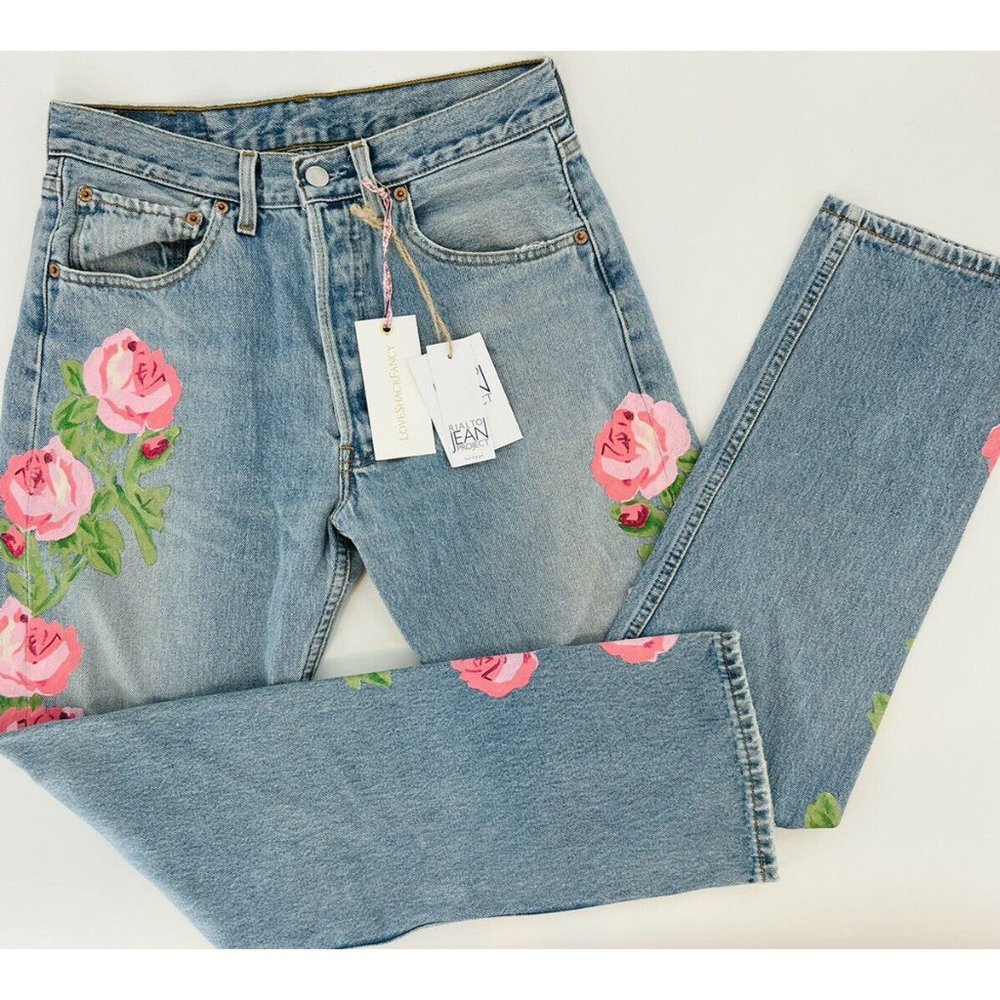 COPY - Rialto Jean Project LoveShackFancy Levi's 501 Hand Painted